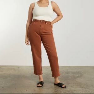 New With Tags Everlane The Curvy Way-High Jean in Archroma Rich Earth  34 Tall